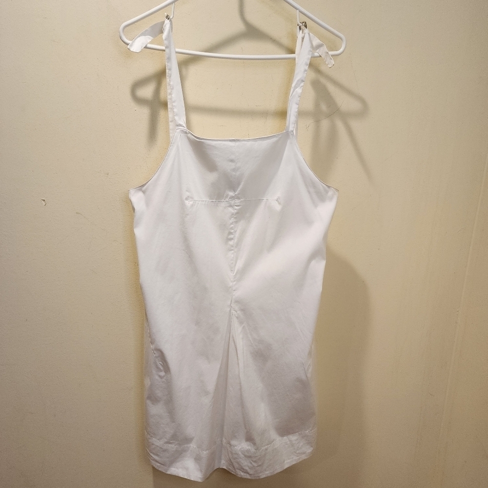 ZARA BASIC White Romper Mini dress with pockets size M - Picture 4 of 14